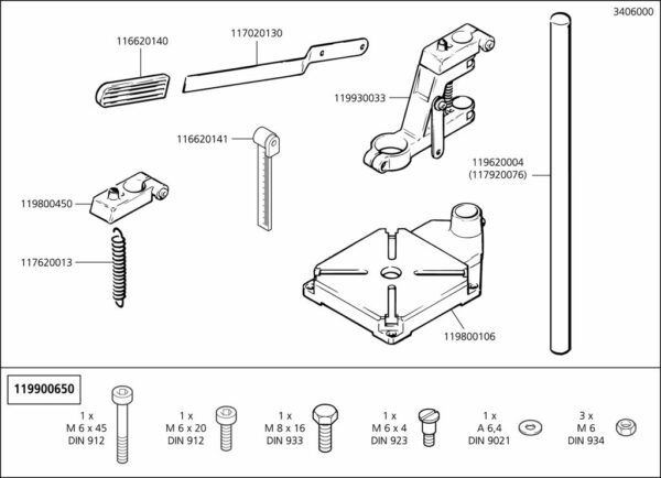 Wolfcraft Náhradní díl Základová deska 3405/06  pro Stojan na vrtačku WOLFCRAFT 3406000