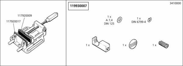 Wolfcraft Náhradní díl Ocelová čelist s V-Nut 3410 pro Wolfcraft Svěrák-hliník100mm rychloposuv 3410000