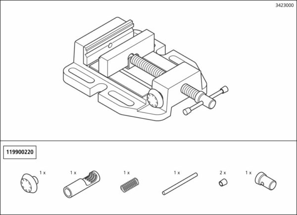 Wolfcraft Náhradní díl Náhradní díly sáček 3423 pro Svěrák pod vrtačku Wolfcraft 3423000