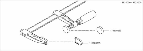 Wolfcraft Náhradní díl Ochranný kryt pro přítlačnou desku 3620-23 pro Wolfcraft SZ80-150 šroub.svěrka 3610000