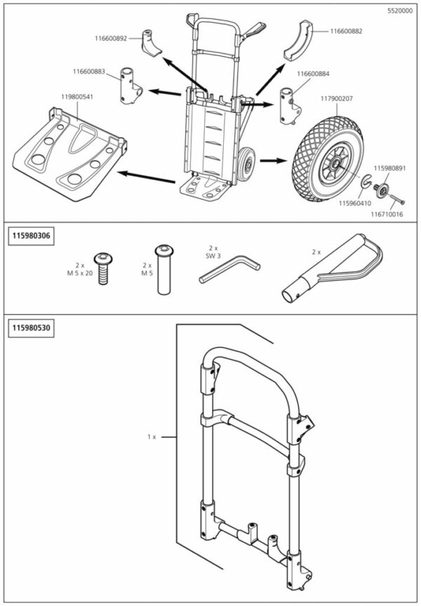 Wolfcraft Náhradní díl Otočný kloub, opustil 5520 pro TS 1000 transportní systém Wolfcraft 5520000