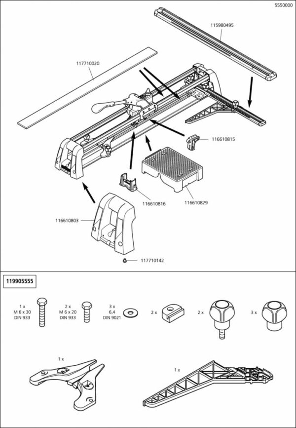 Wolfcraft Náhradní díl manuální 5550 pro Řezačka na obklady Wolfcraft 1 TC 670 Perfect 5550000