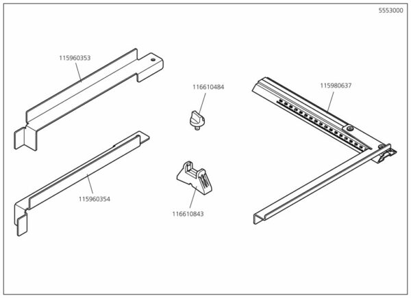 Wolfcraft Náhradní díl Podpora dlaždice, opustil 5553 pro Řezačka na obklady Wolfcraft 1 TC 710 PW 5553000