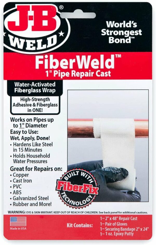 J-B WELD 38248 opravná fiber páska Pipe Repair Cast pro portubí do pr. 25mm ( š5,1xd122cm )